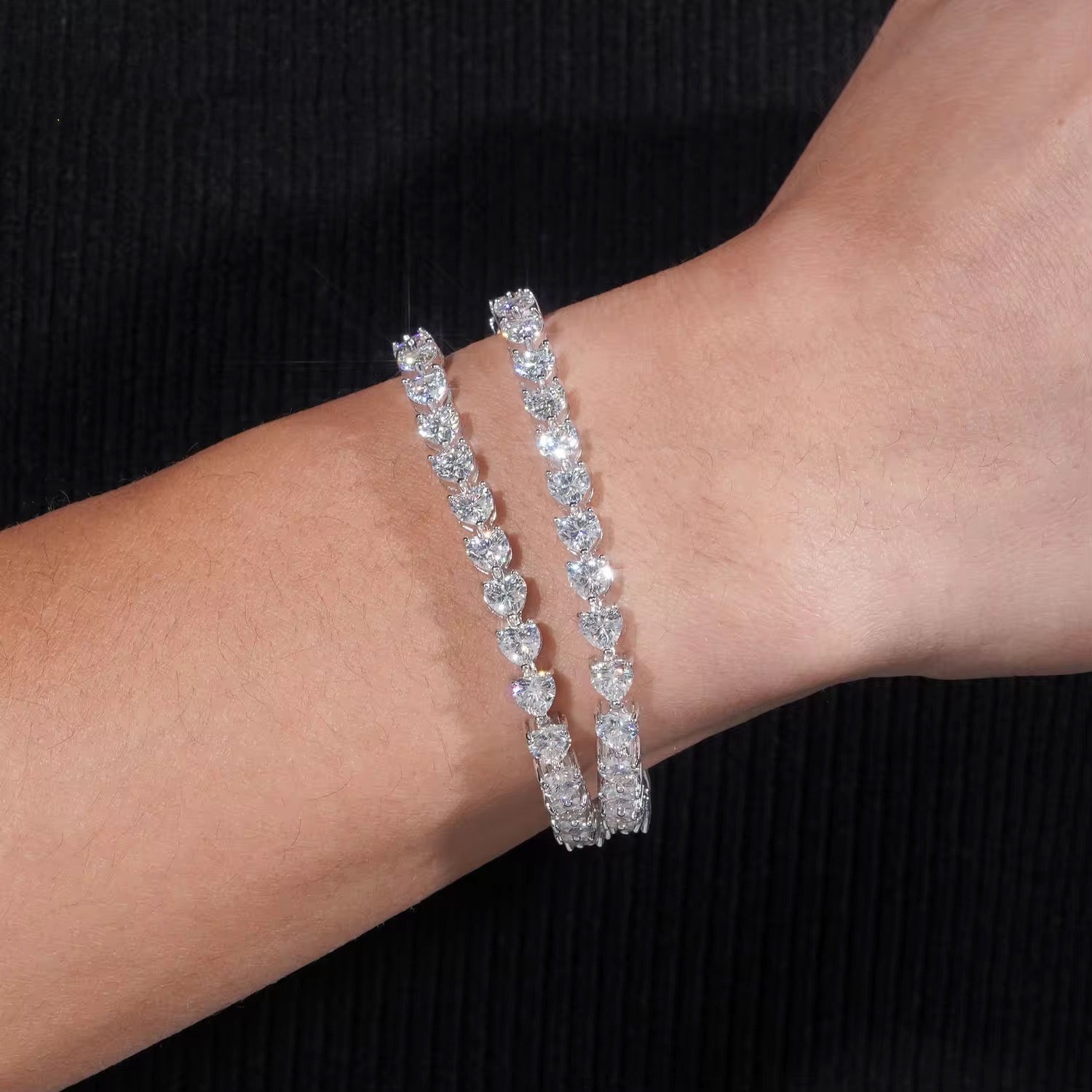 5MM HEART CUT DIAMOND TENNIS BRACELET