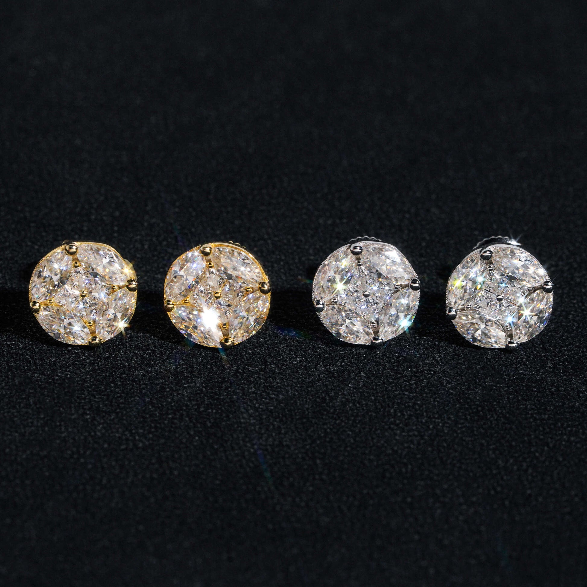 CUSTOM DIAMOND ASSCHER/PEAR CUT STUDS