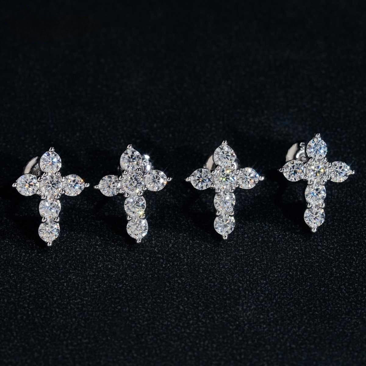 3MM DIAMOND CROSS ETERNITY EARRINGS