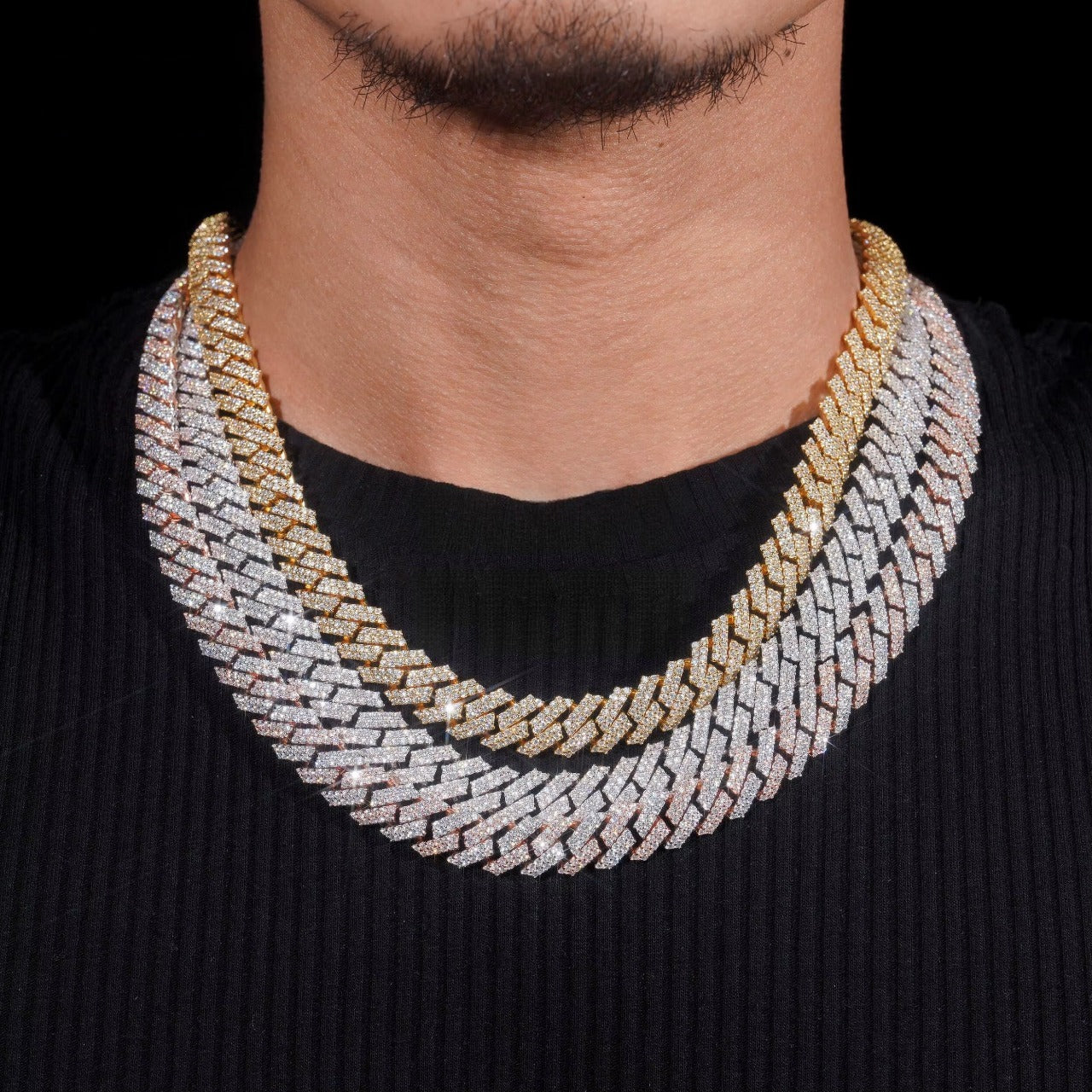 12MM HIGH PRONG DIAMOND CUBAN LINK