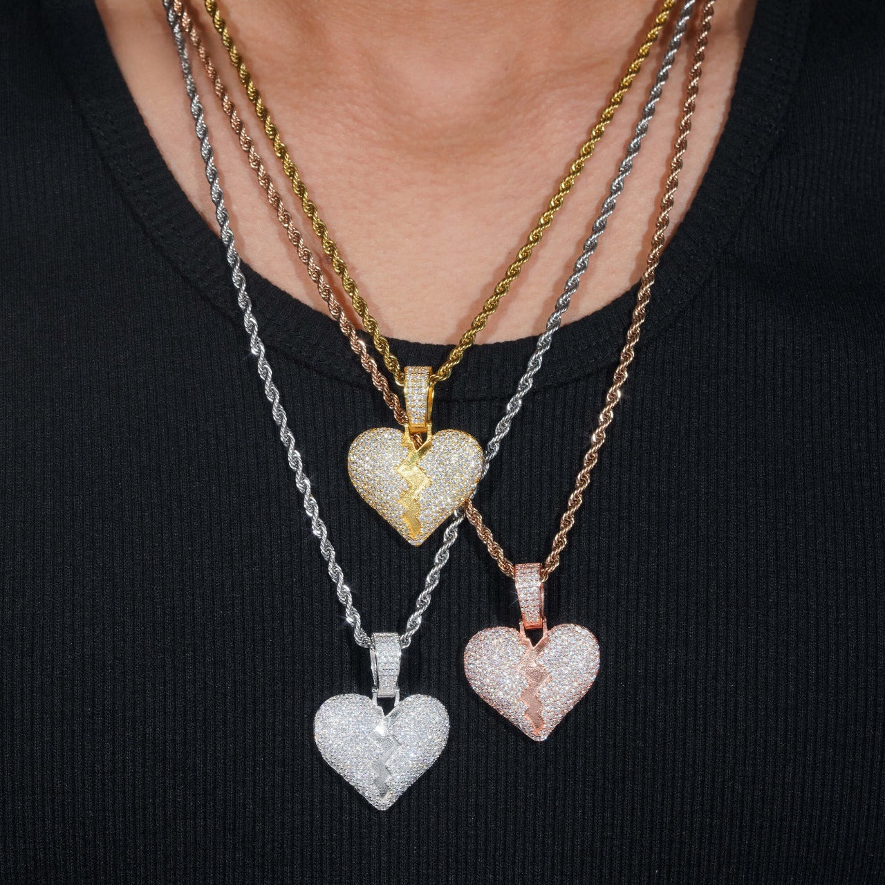 BROKEN HEARTS DIAMOND PENDANT
