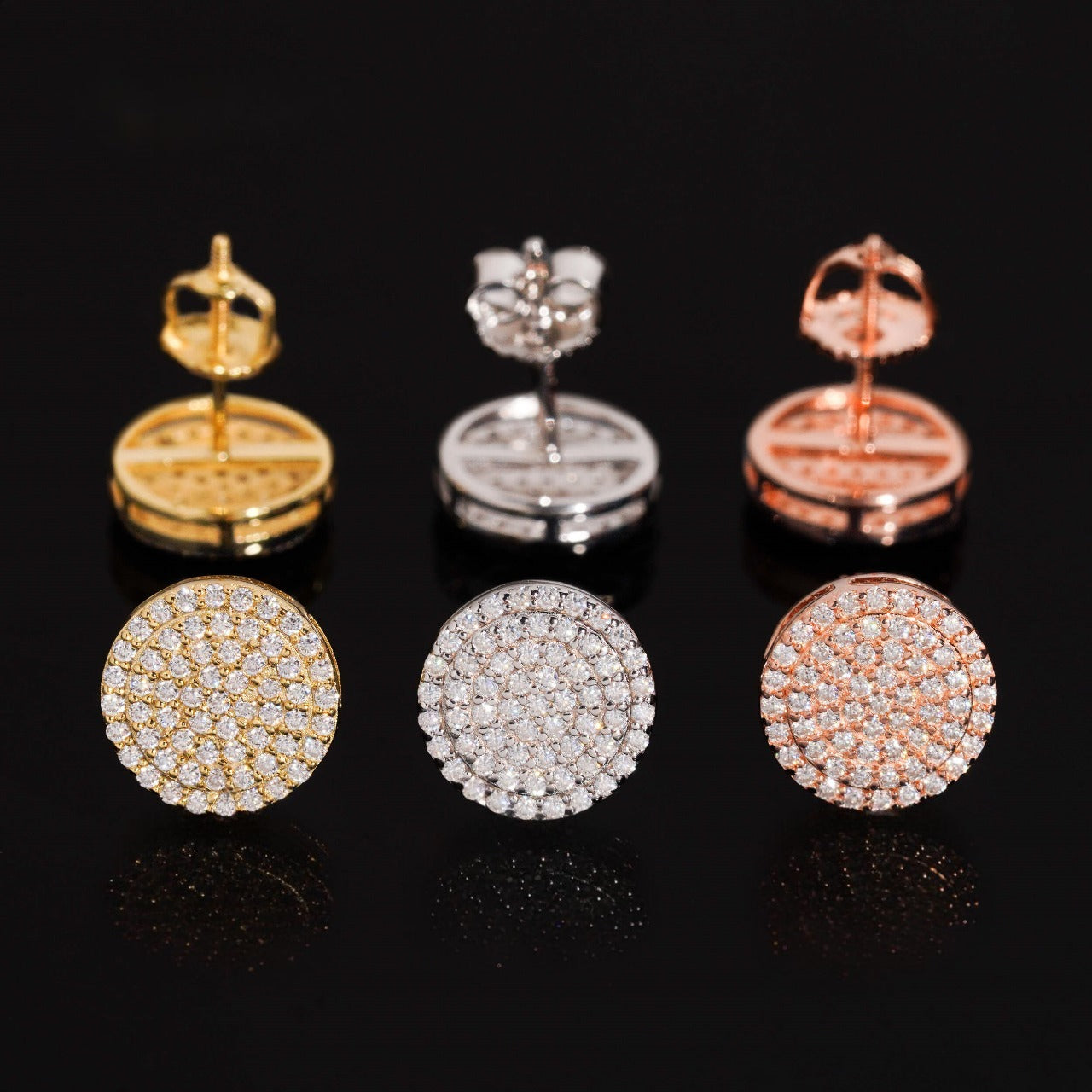 10MM CUSTOM ROUND SHAPED DIAMOND EARRINGS