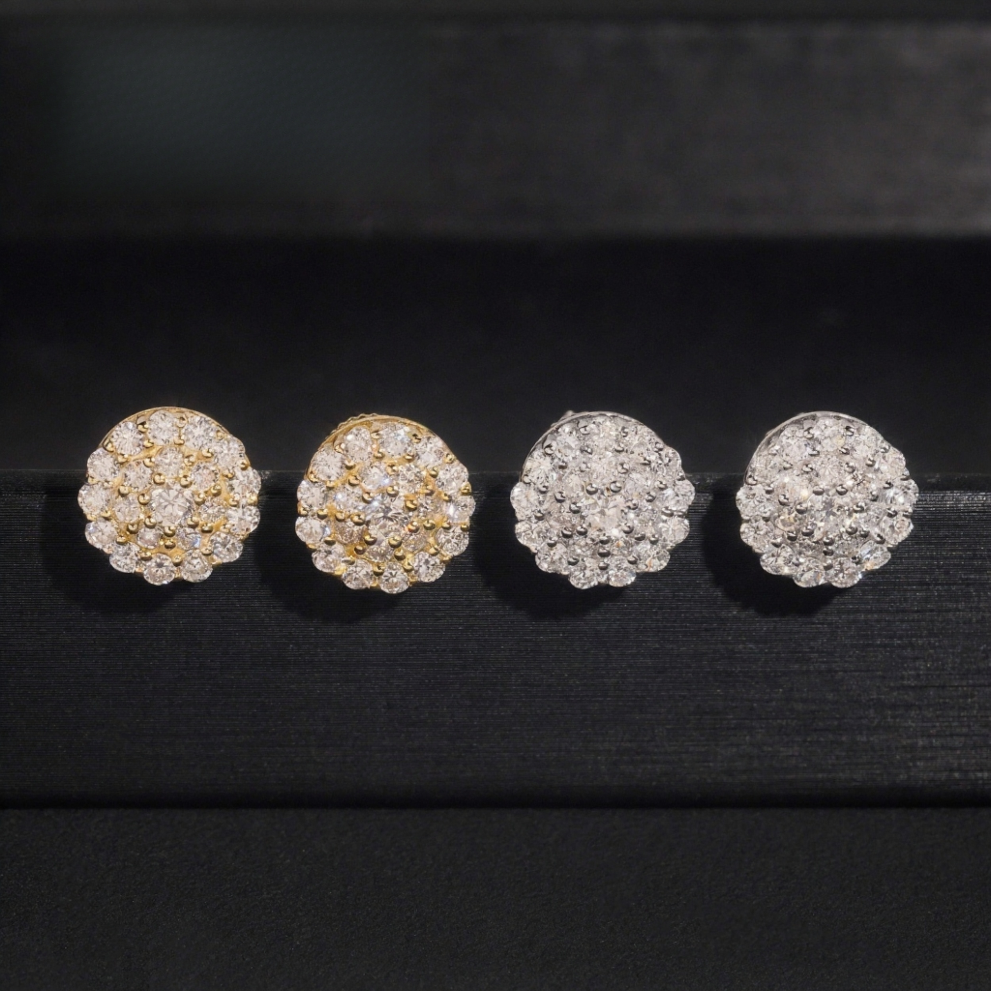 CUSTOM FLOWER DIAMOND EARRINGS