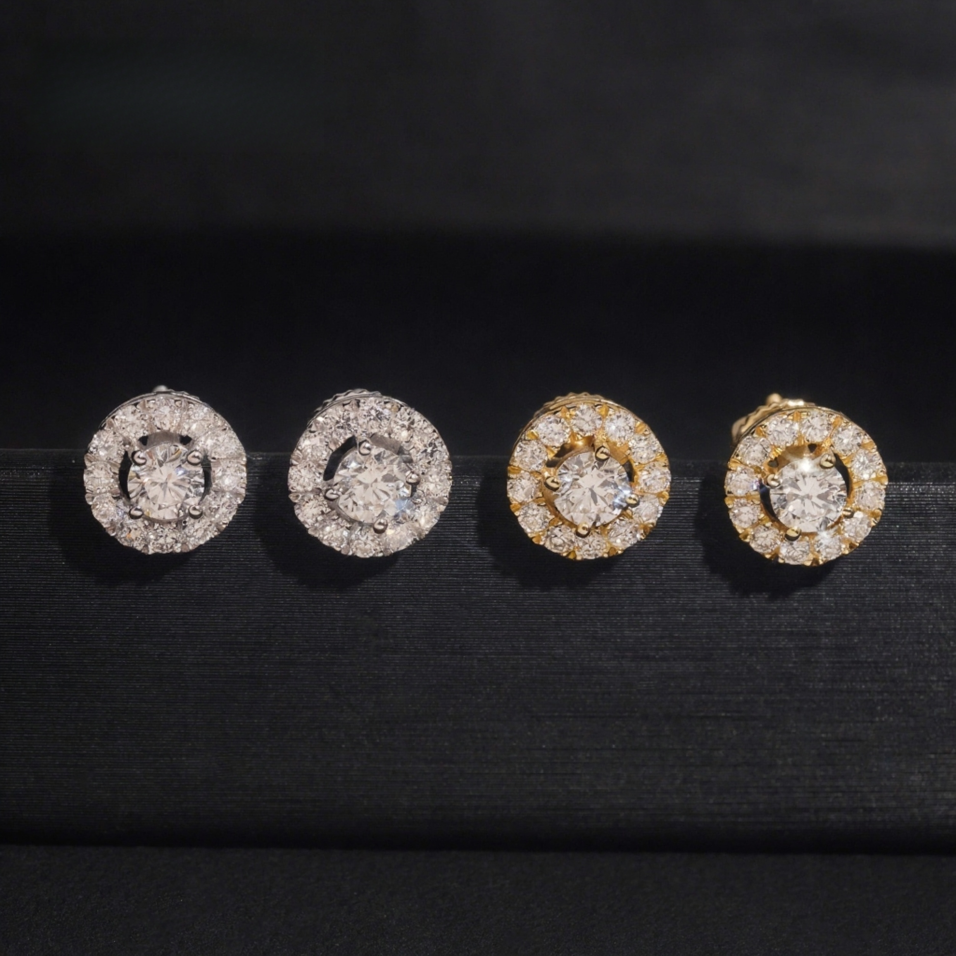 CUSTOM HALO DIAMOND EARRINGS