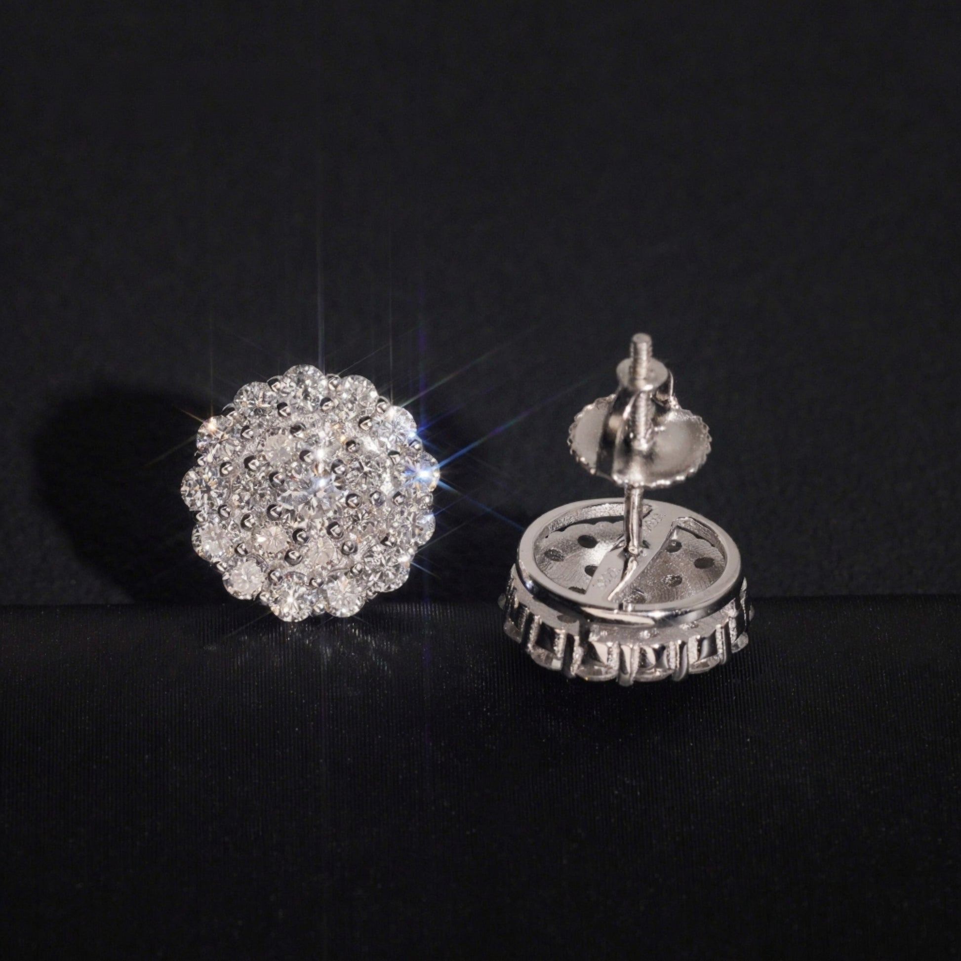 CUSTOM FLOWER DIAMOND EARRINGS