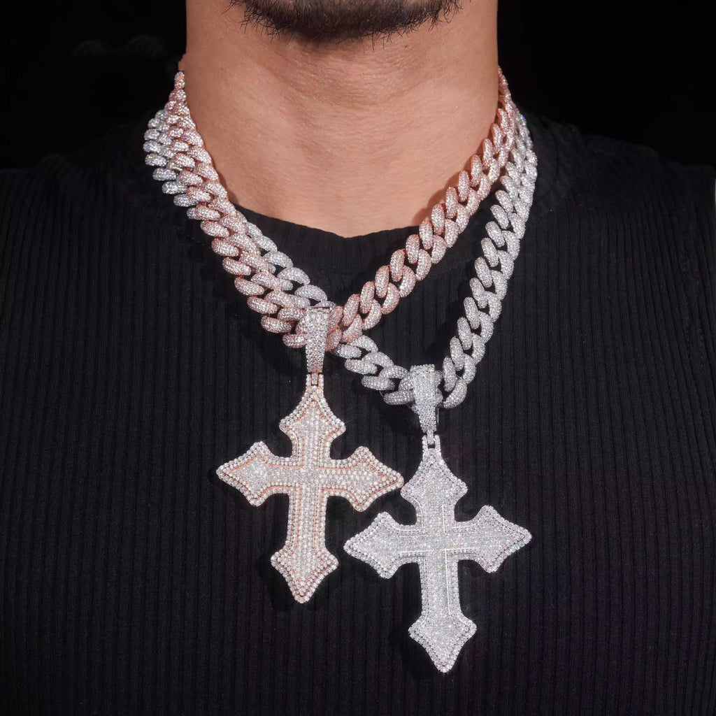 3IN DIAMOND CROSS PENDANT