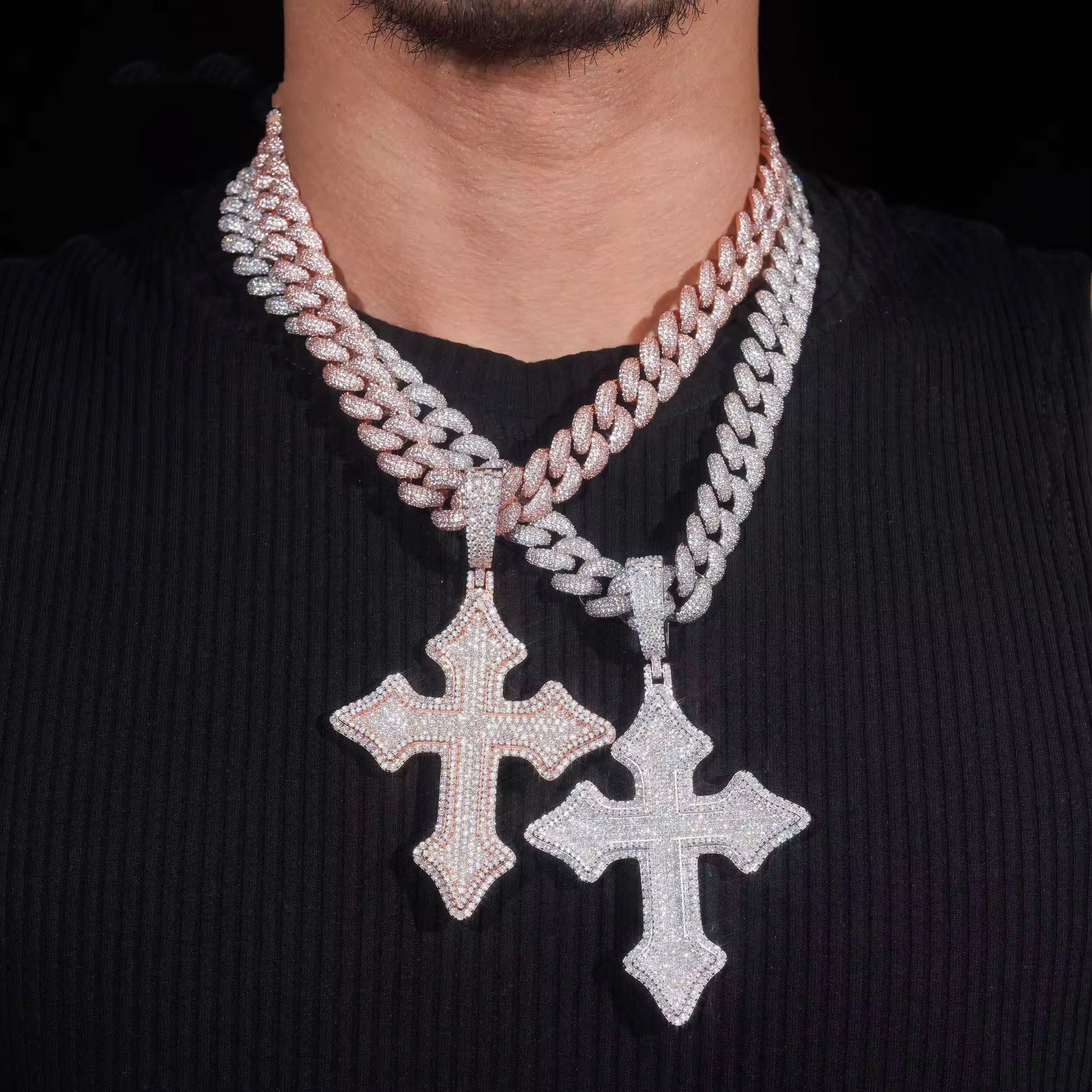 3IN DIAMOND CROSS PENDANT