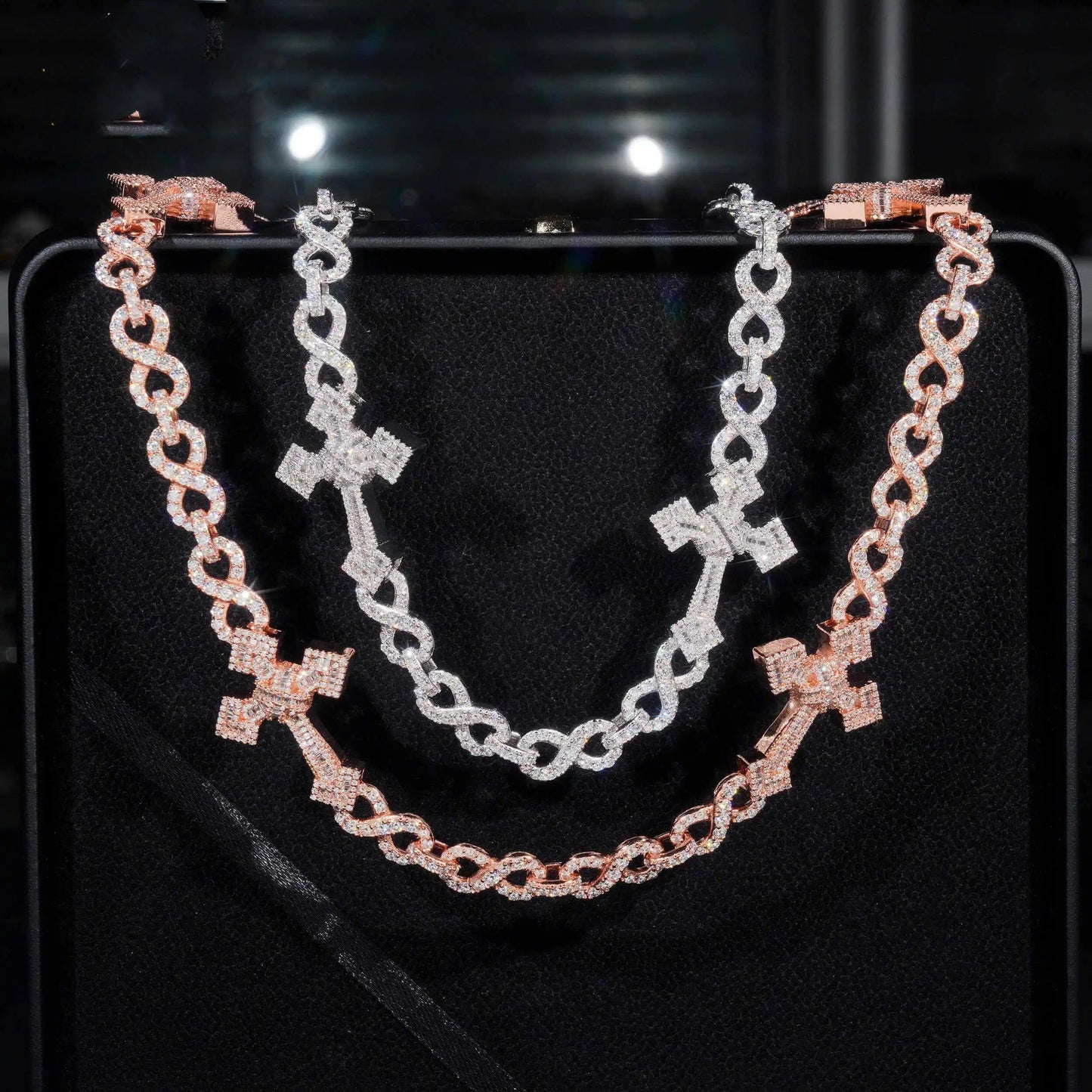 10mm St. Henry Moissanite Cross Chain