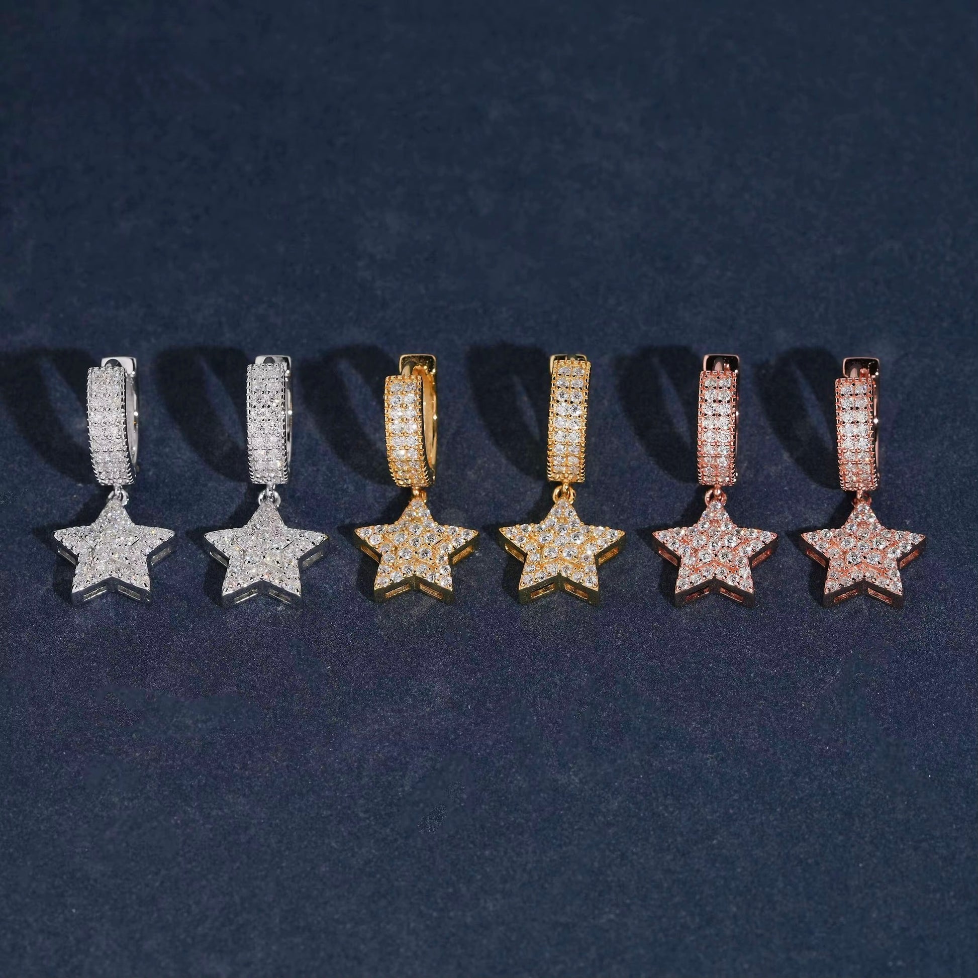 Celestial Star Drop Huggie Earrings