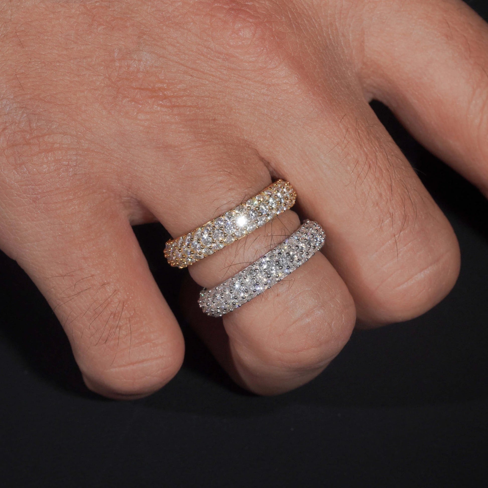 THREE ROW ETERNITY DIAMOND RING