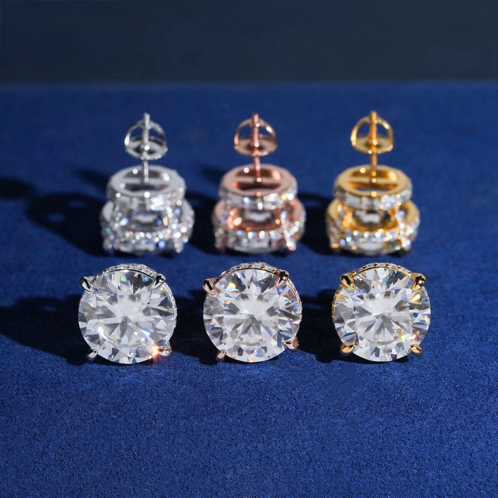 Royal Crown Round Stud Earrings