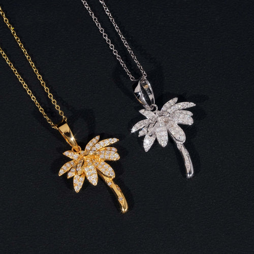 1.5IN DIAMOND PALM TREE PENDANT