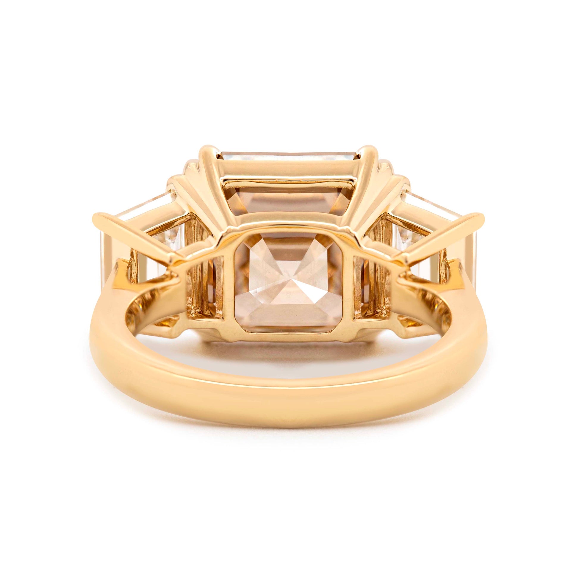 Chocolate Royal Asscher Engagement Ring 14K Yellow Gold
