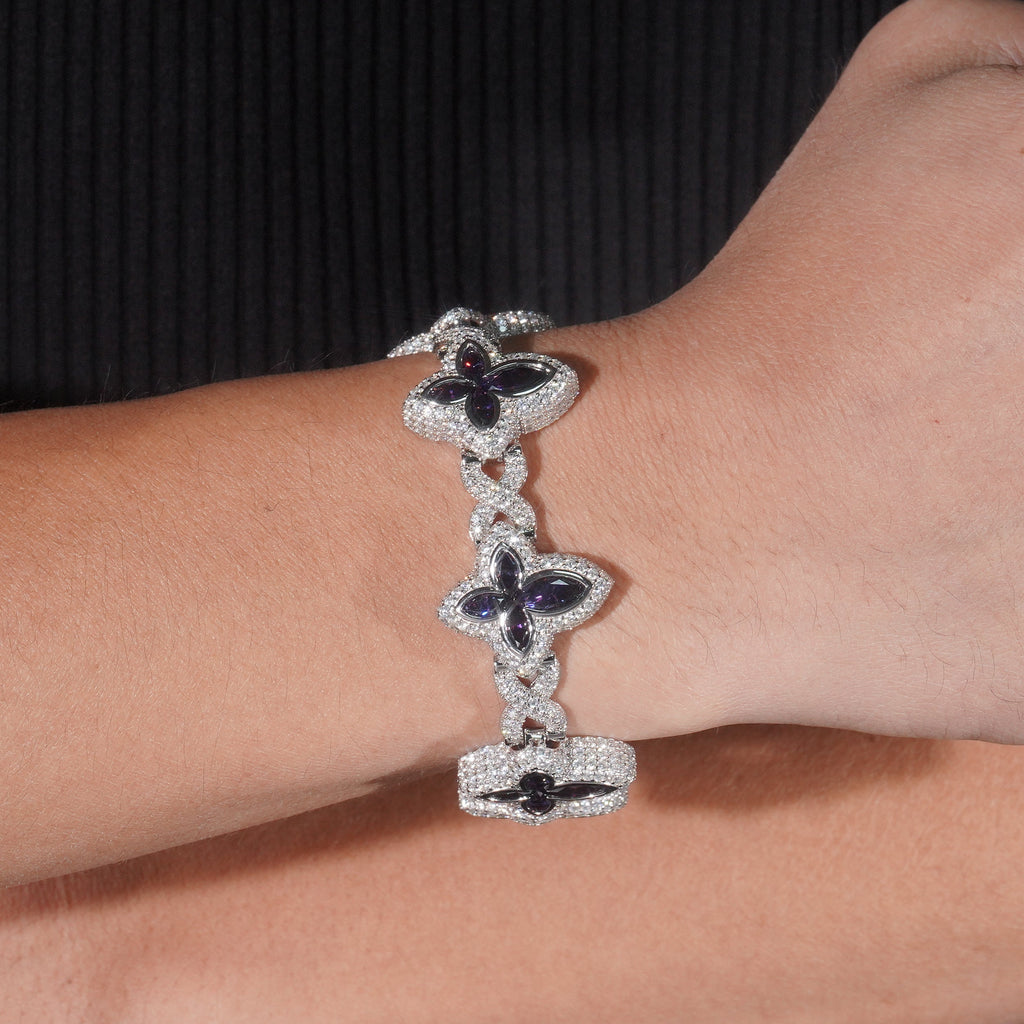 13MM PURPLE CLOVER INIFNITY LINK BRACELET