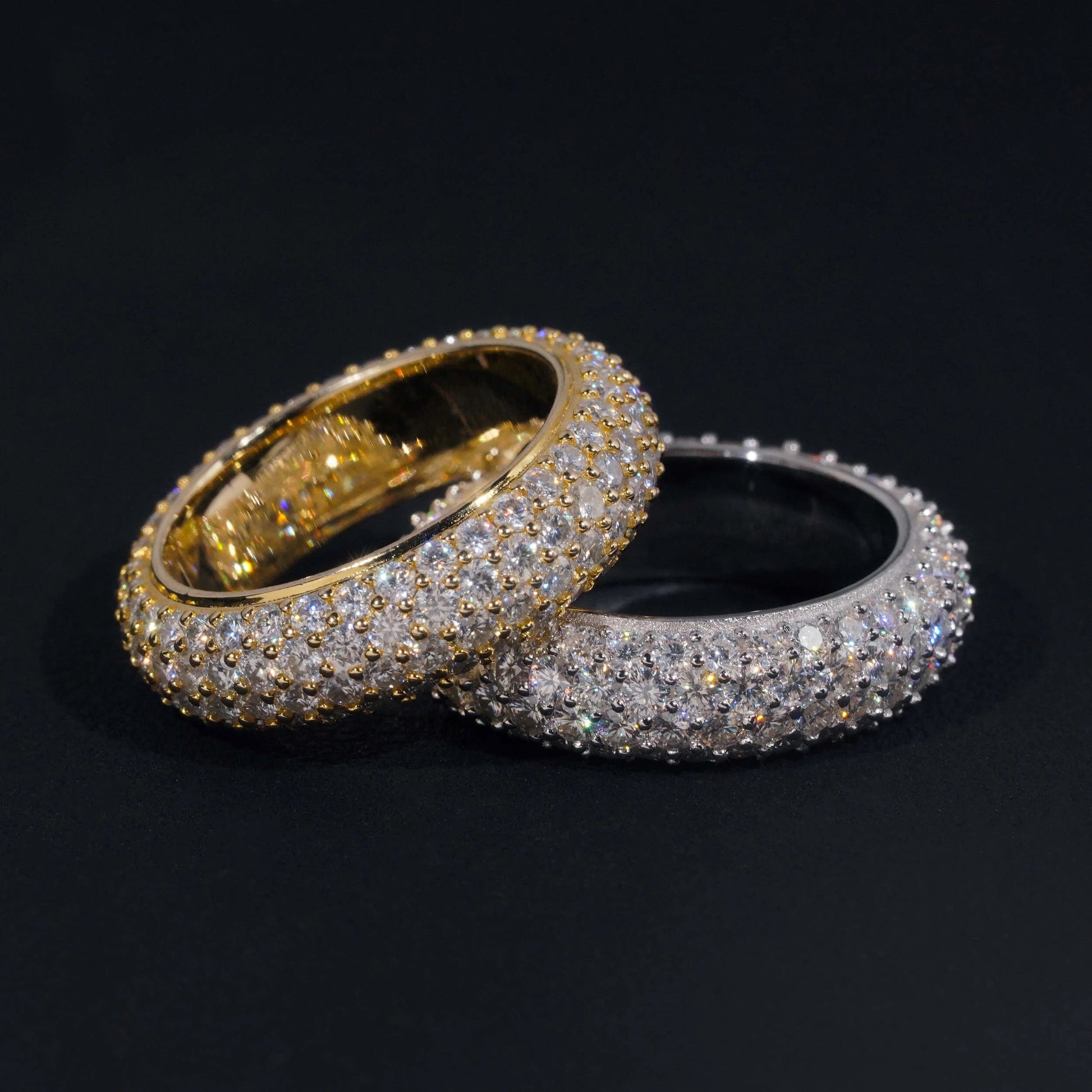 THREE ROW ETERNITY DIAMOND RING