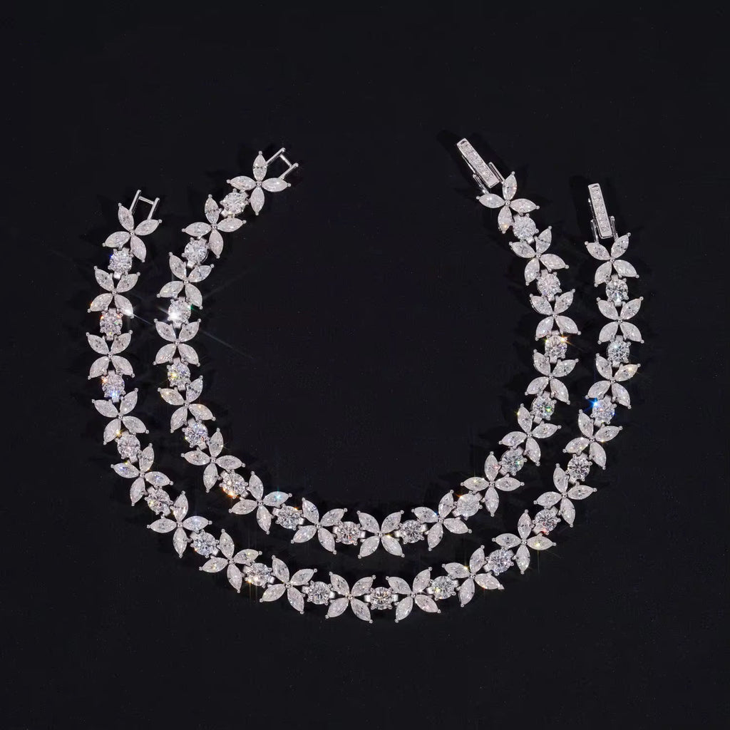 DIAMOND FLOWER TENNIS BRACELET