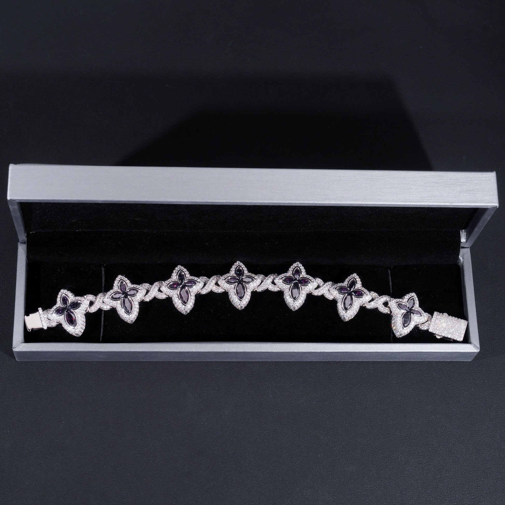 13MM PURPLE CLOVER INIFNITY LINK BRACELET