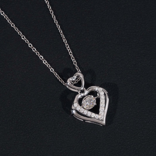 1ct Heart Moissanite Diamond Necklace S925