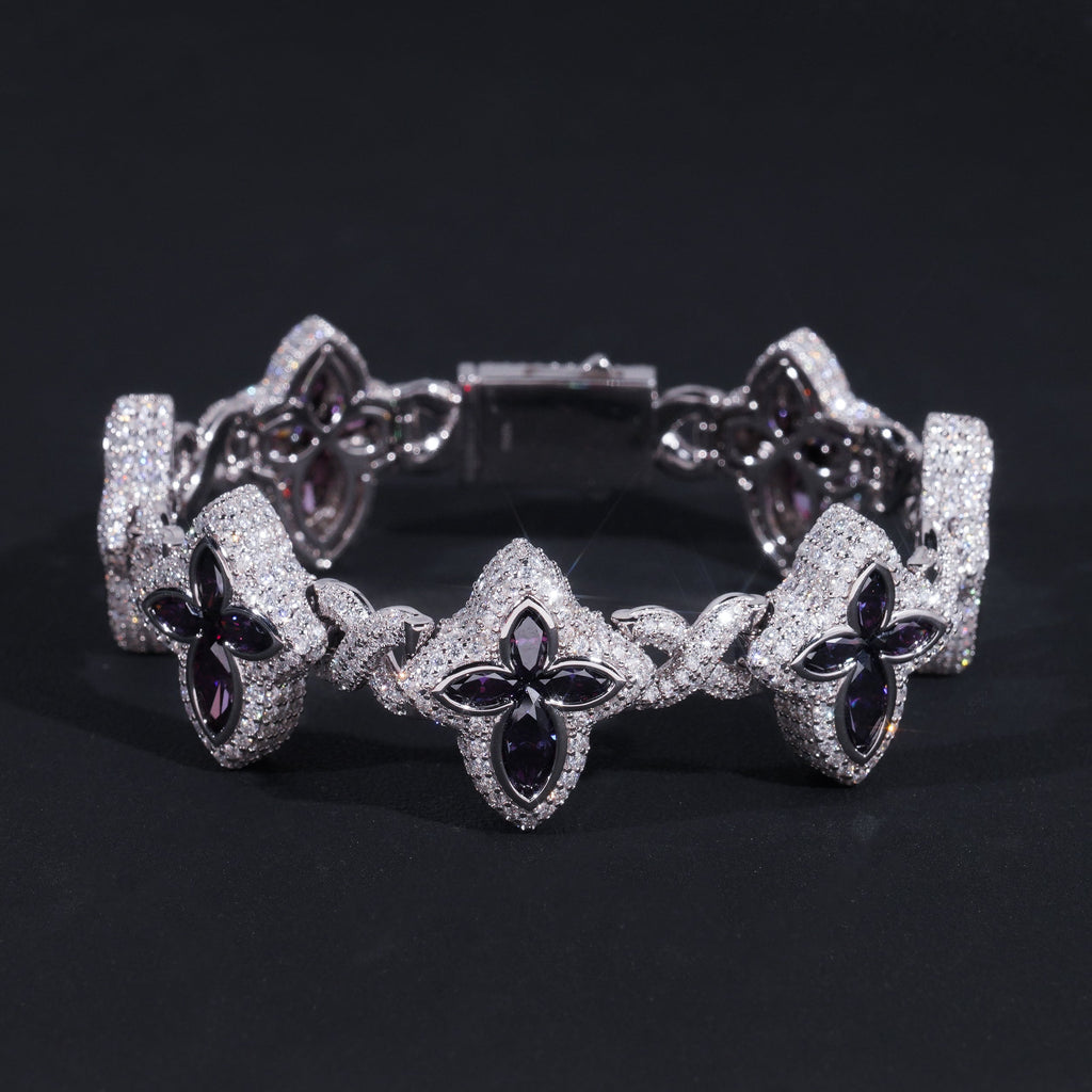 13MM PURPLE CLOVER INIFNITY LINK BRACELET