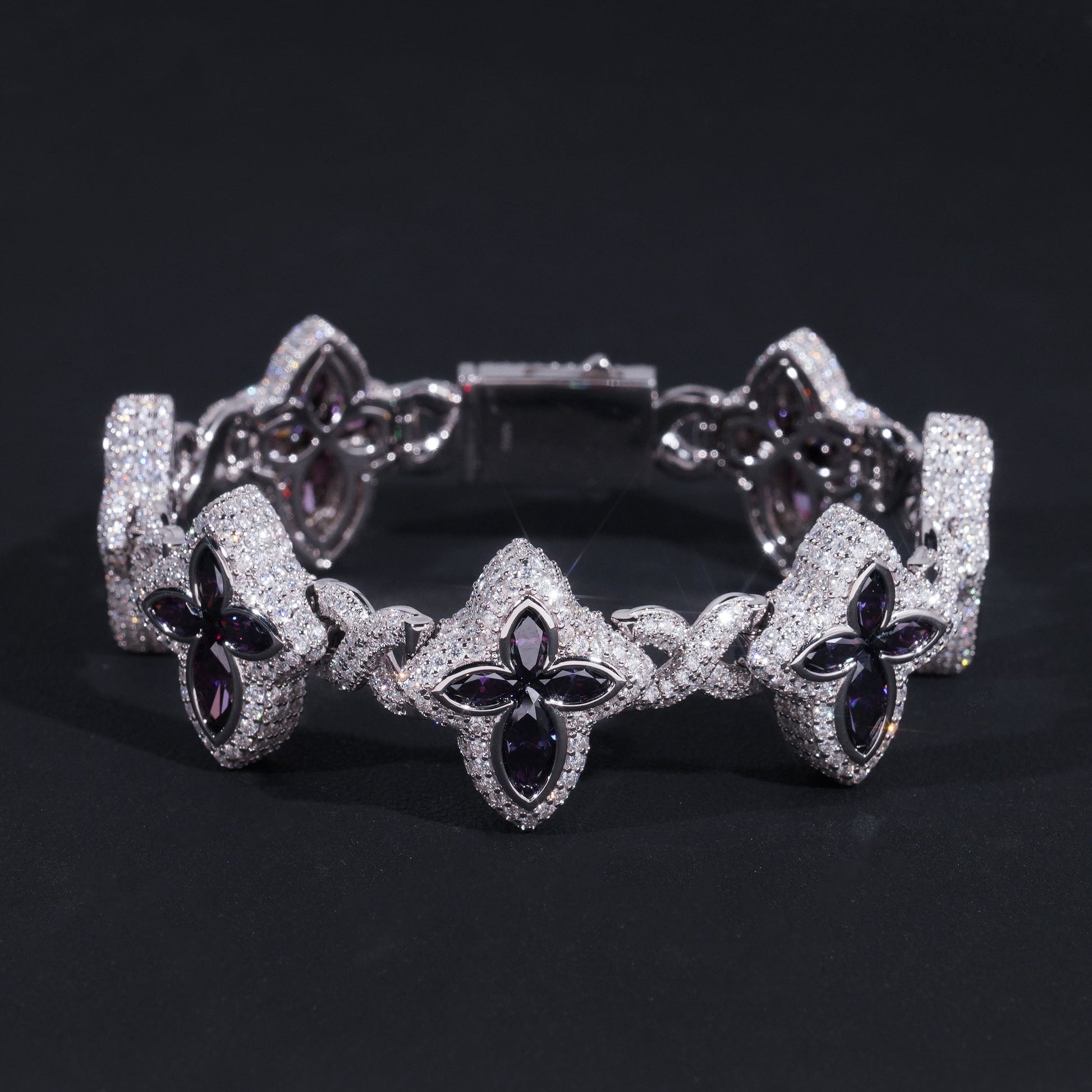 13MM PURPLE CLOVER INIFNITY LINK BRACELET
