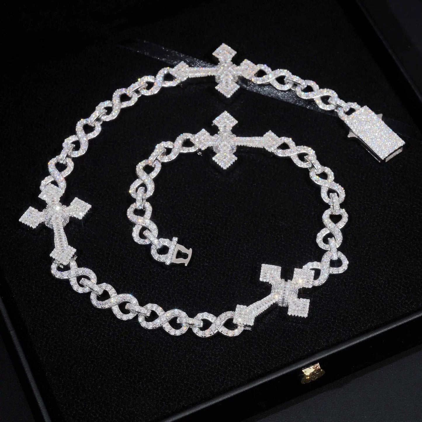 10mm St. Henry Moissanite Cross Chain