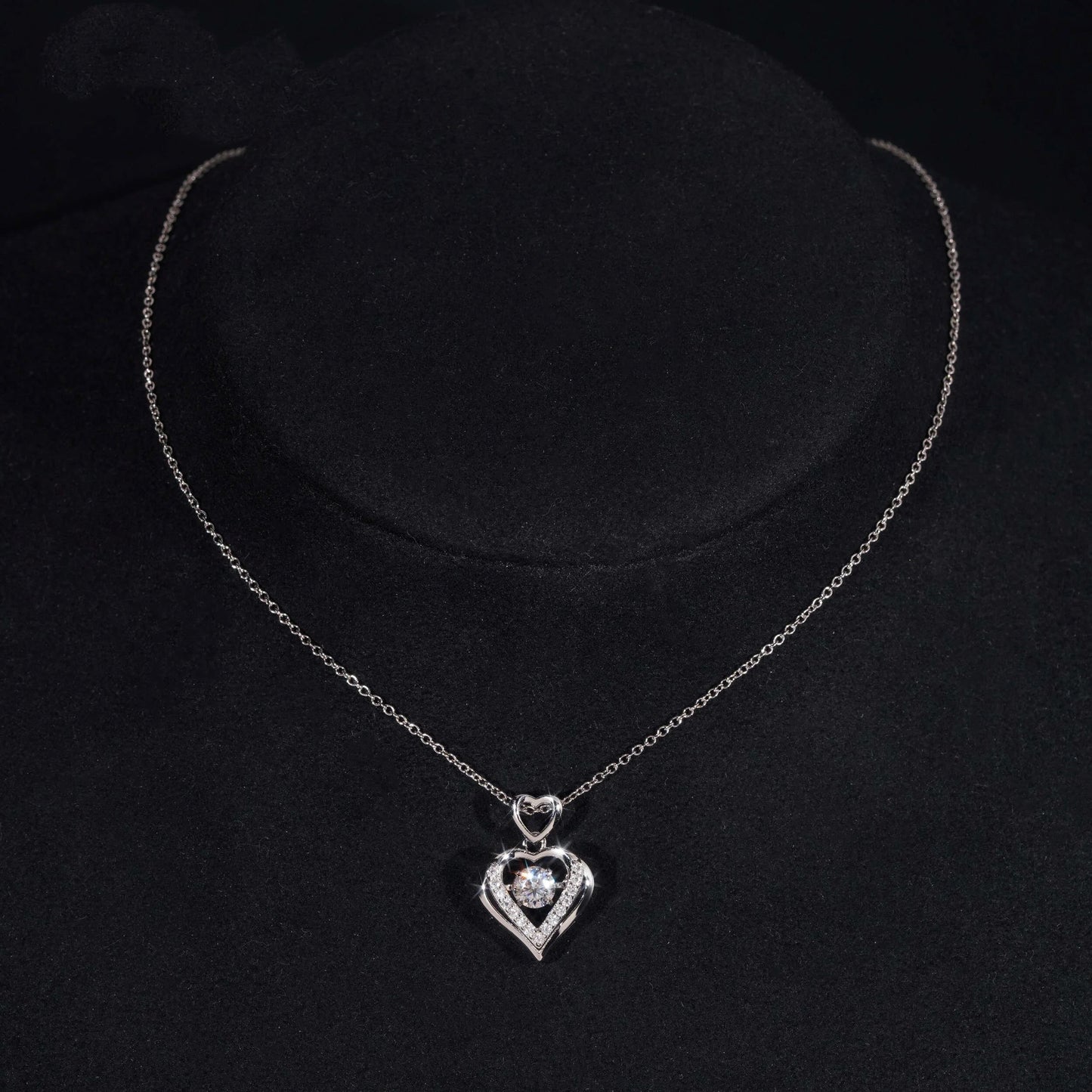 1ct Heart Moissanite Diamond Necklace S925