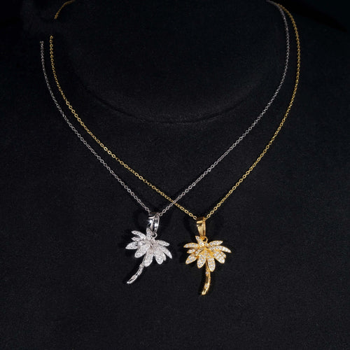 1.5IN DIAMOND PALM TREE PENDANT