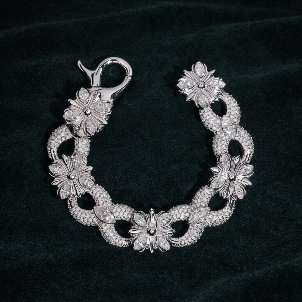 Chrome Bloom Infinity Bracelet