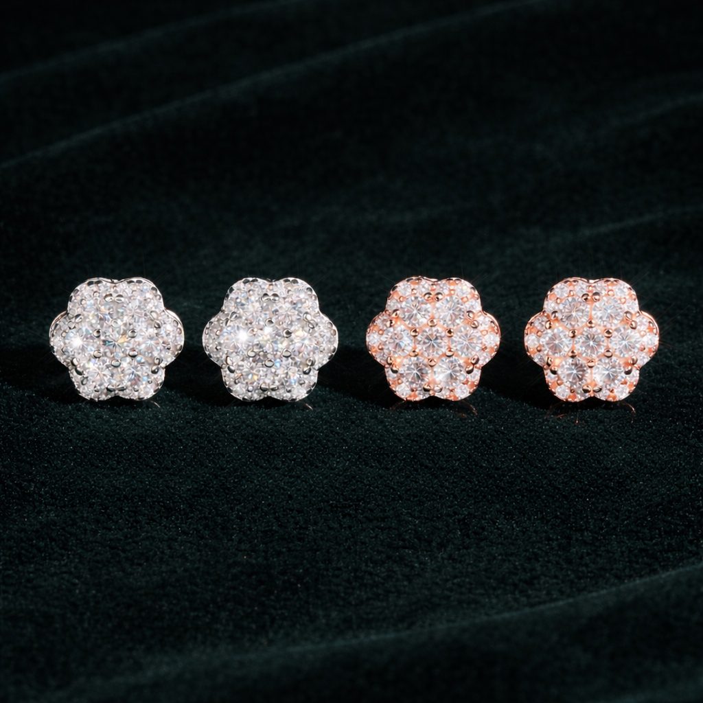 Royal Blossom Cluster Stud Earrings