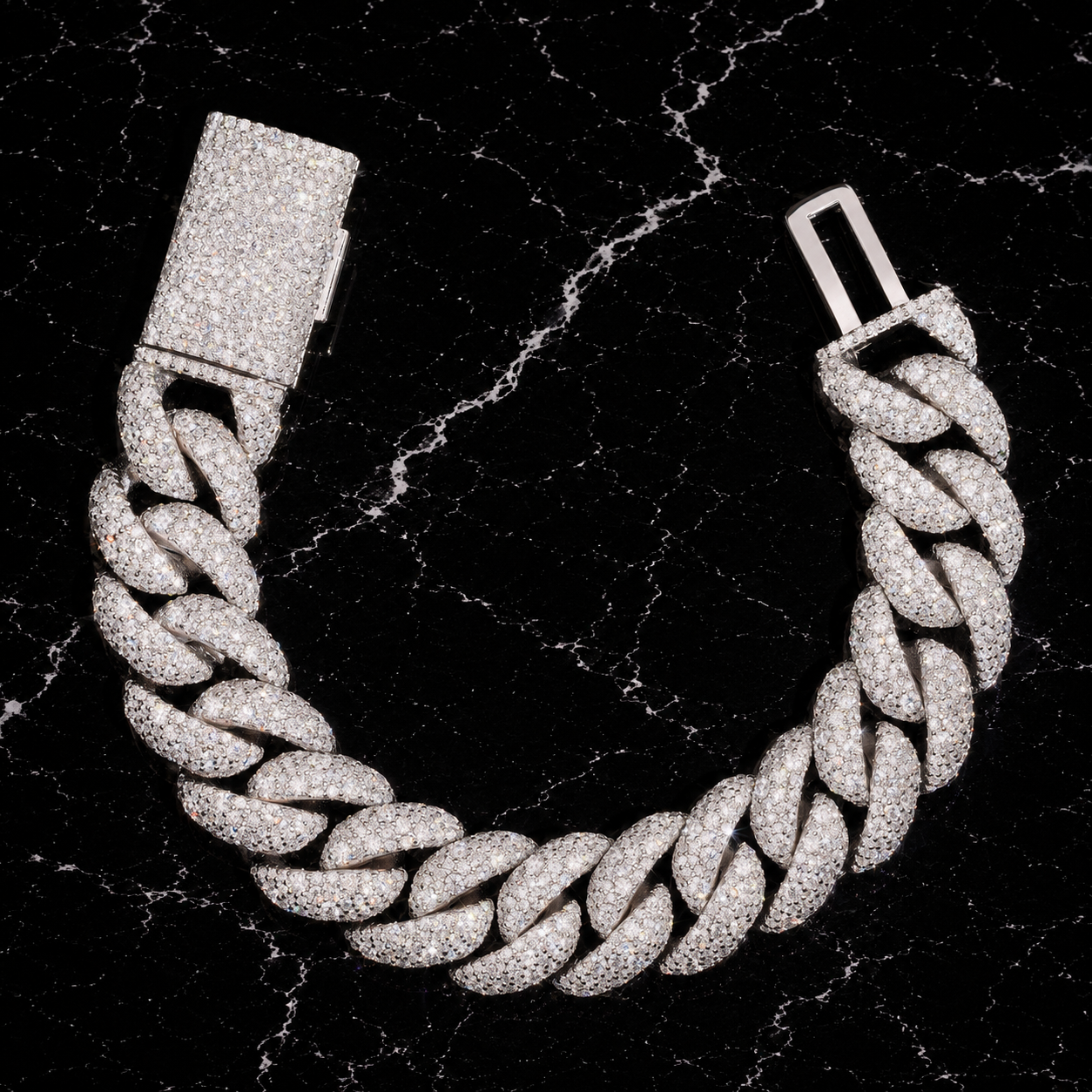 Jumbo Diamond Mosaic Cuban Bracelet