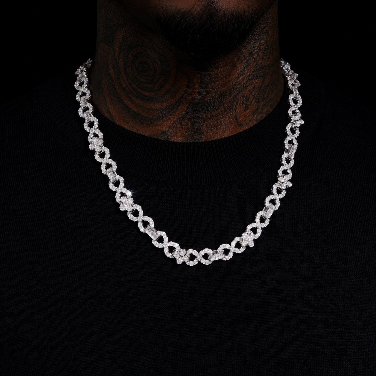 Classic Diamond Flower Link Chain