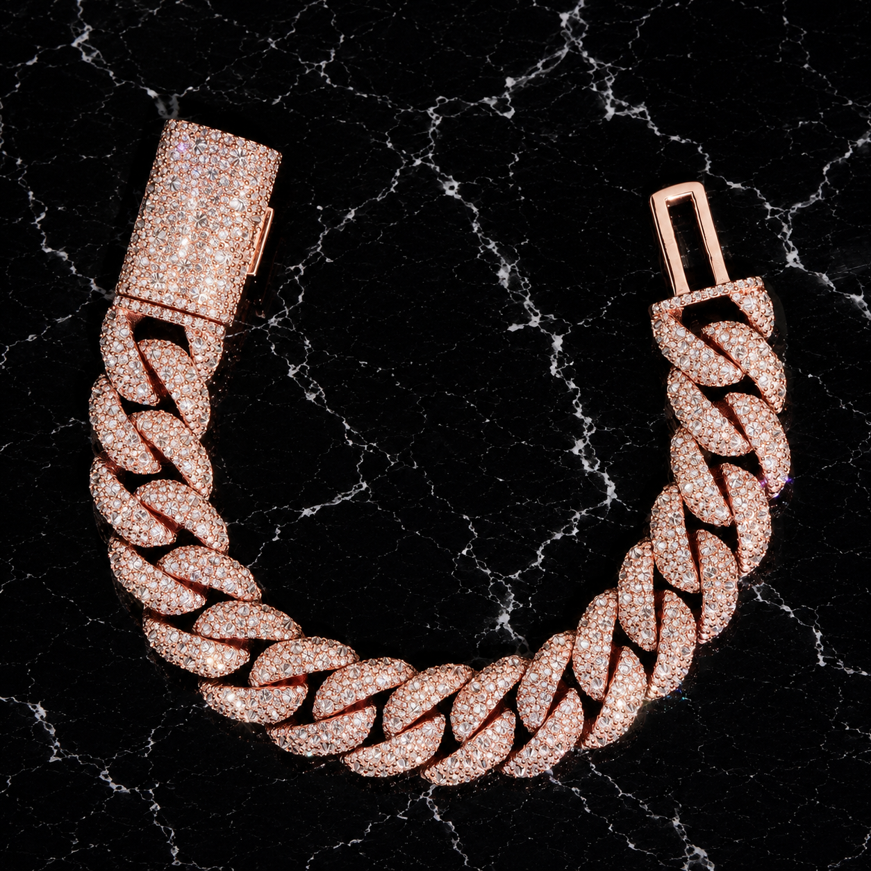 Jumbo Diamond Mosaic Cuban Bracelet