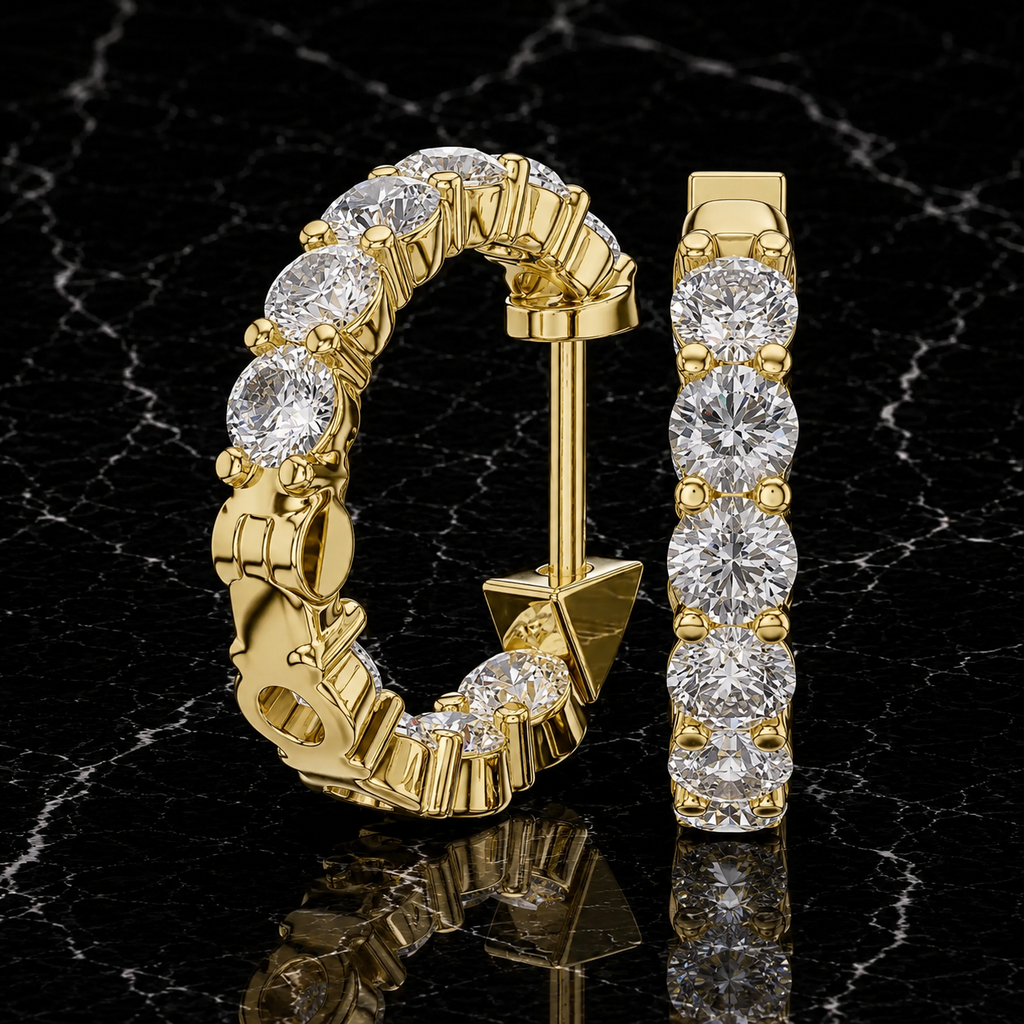 Diamond Hoop Earrings