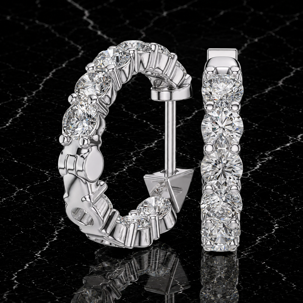Diamond Hoop Earrings