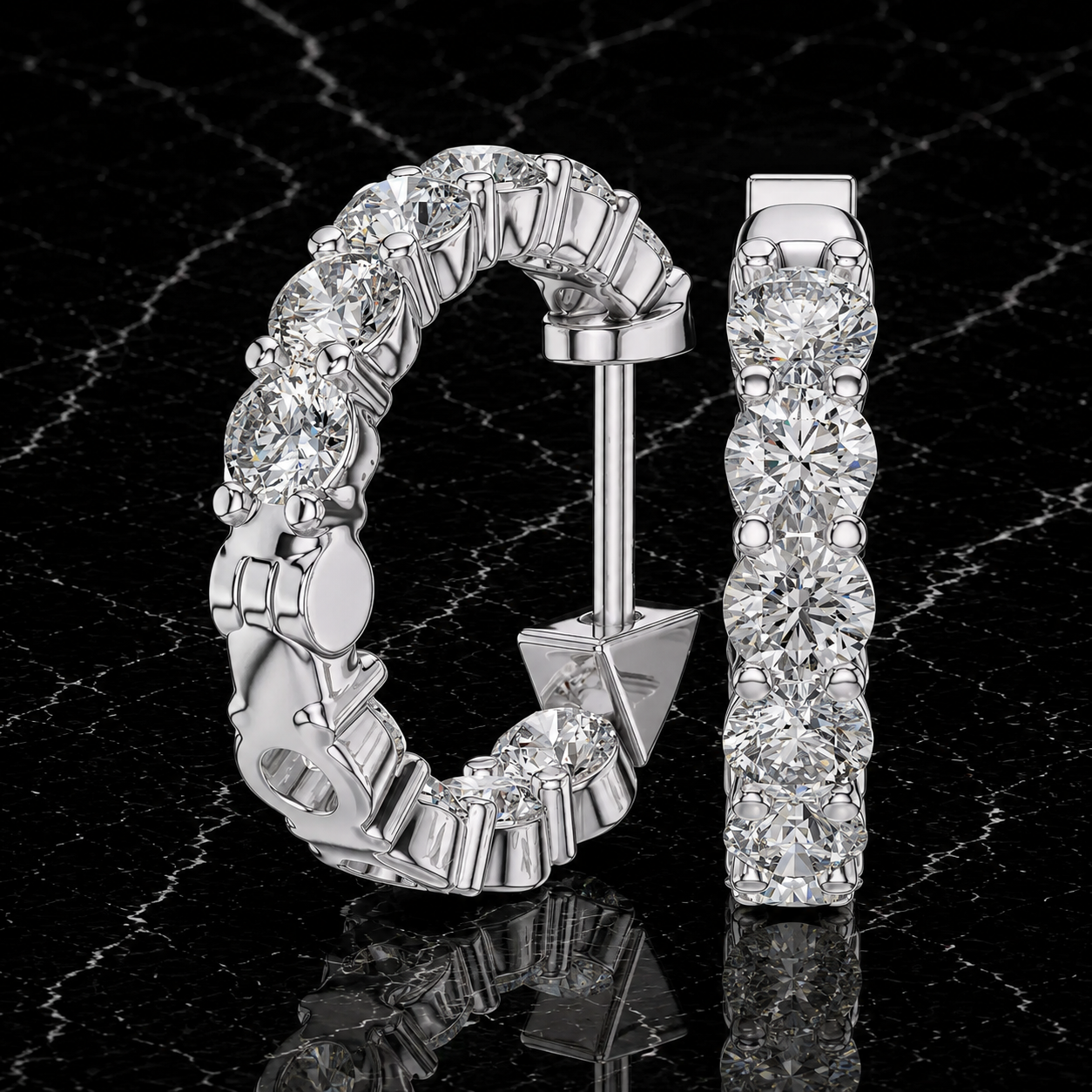Diamond Hoop Earrings