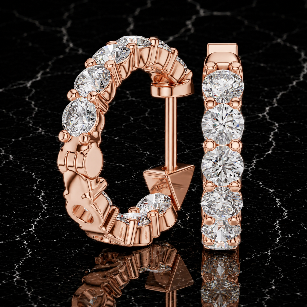 Diamond Hoop Earrings