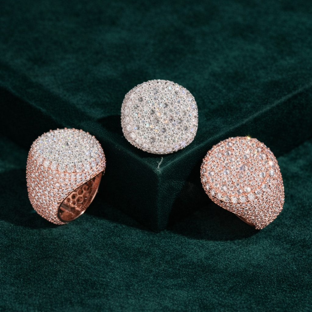 Iced Dome Flood Ring