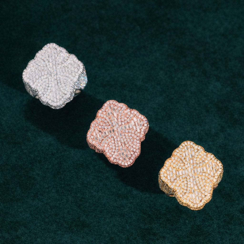 Chrome Cross Crown Ring