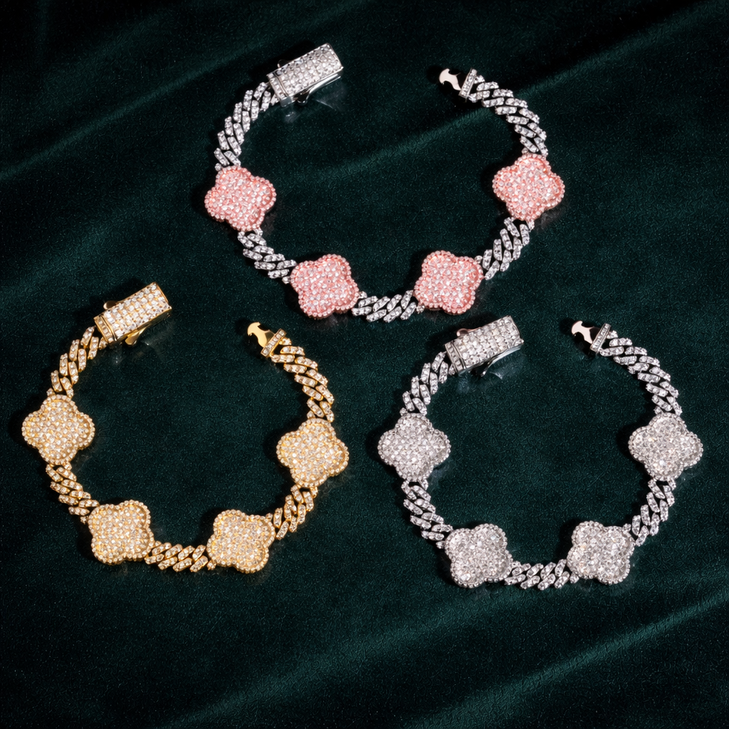 Clover Cuban Link Bracelet
