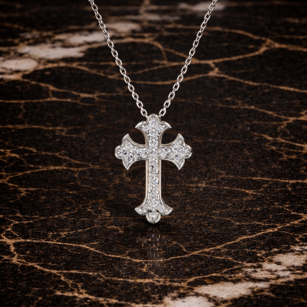 Eternal Grace Diamond Cross Necklace - 14K Gold