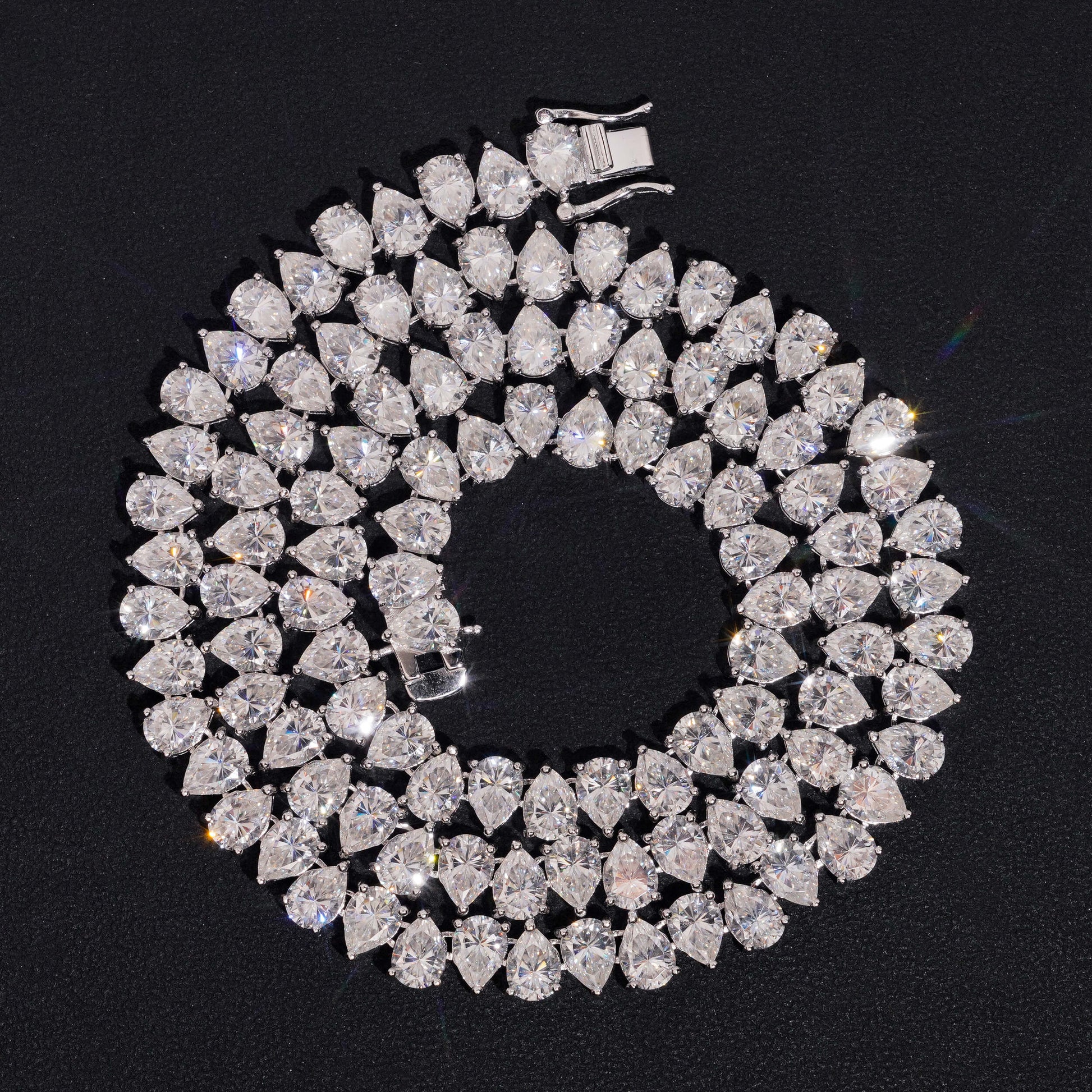 Pear Cut Diamond Tennis Necklace