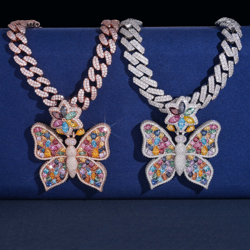 COLORFULL BUTTERFLY DIAMOND PENDANT