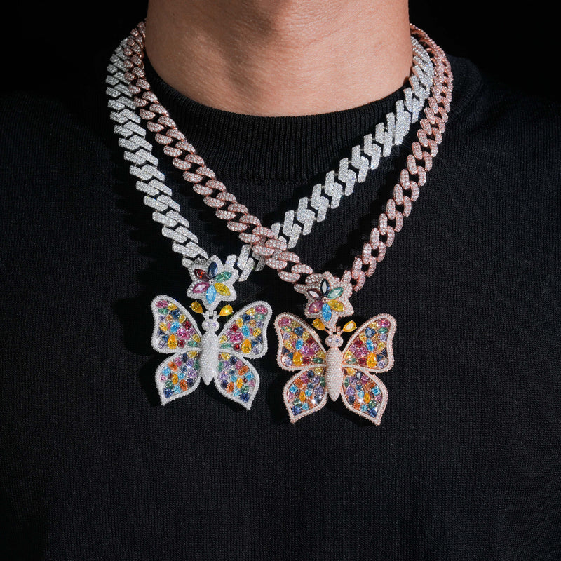 COLORFULL BUTTERFLY DIAMOND PENDANT
