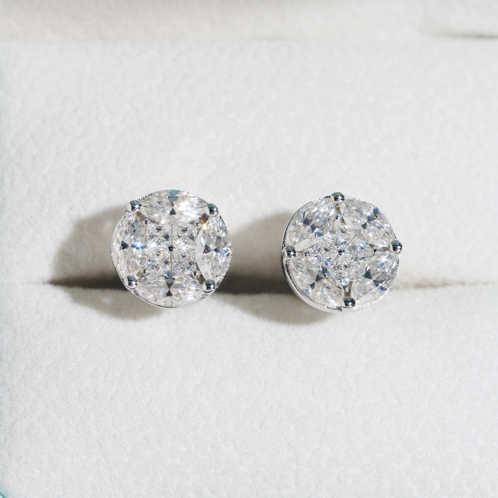 CUSTOM DIAMOND ASSCHER/PEAR CUT STUDS