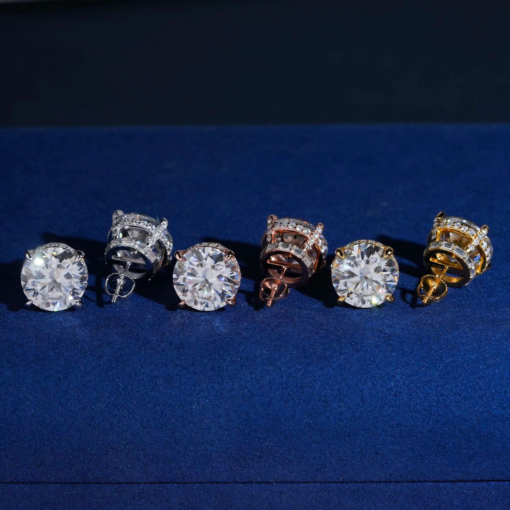 Royal Crown Round Stud Earrings