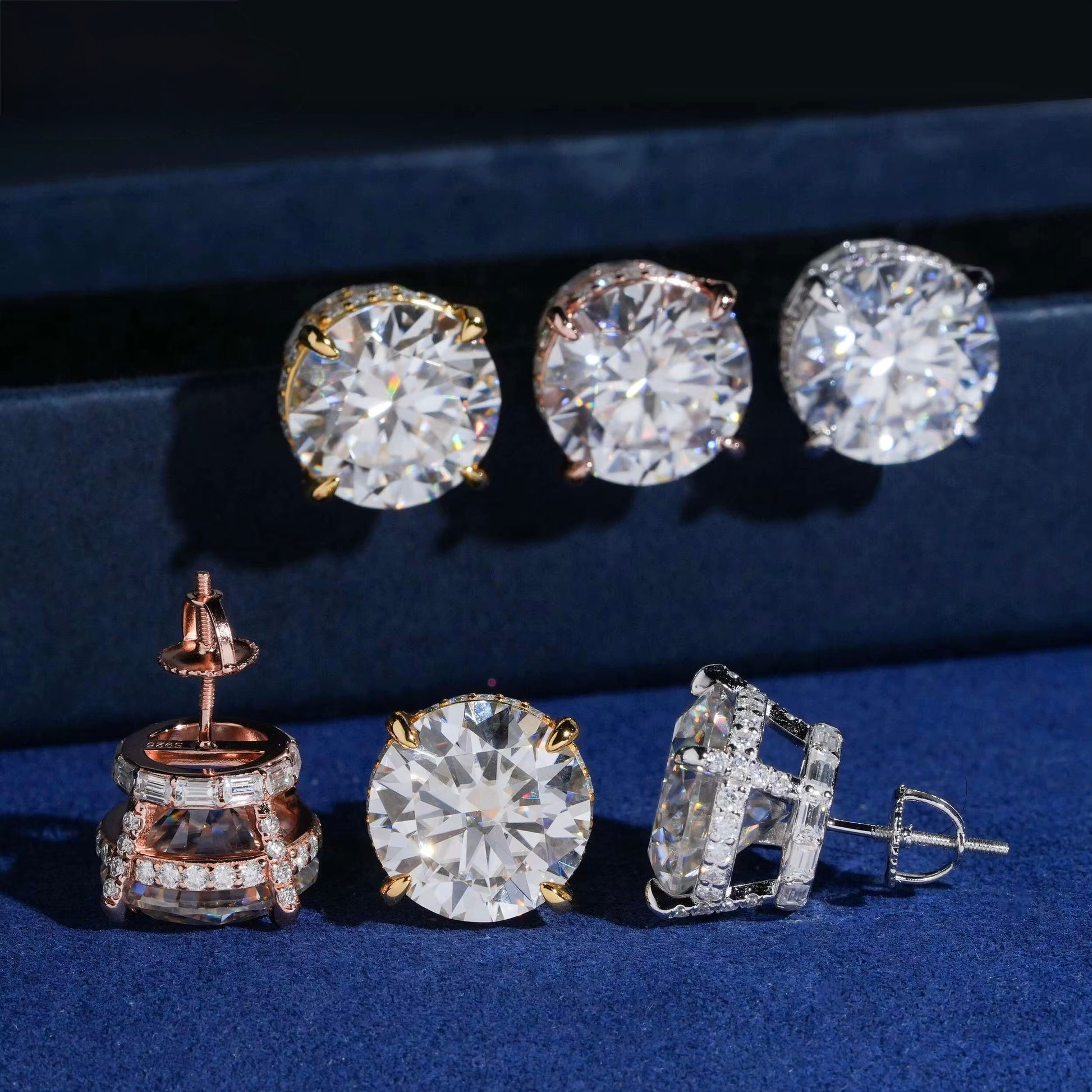 Royal Crown Round Stud Earrings