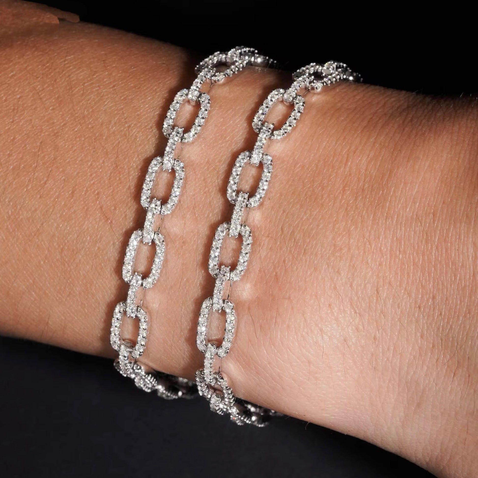 7MM BOX LINK DIAMOND BRACELET