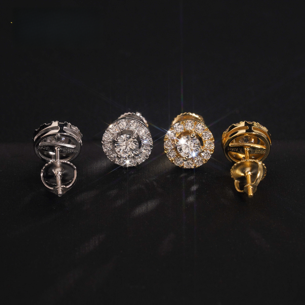 CUSTOM HALO DIAMOND EARRINGS