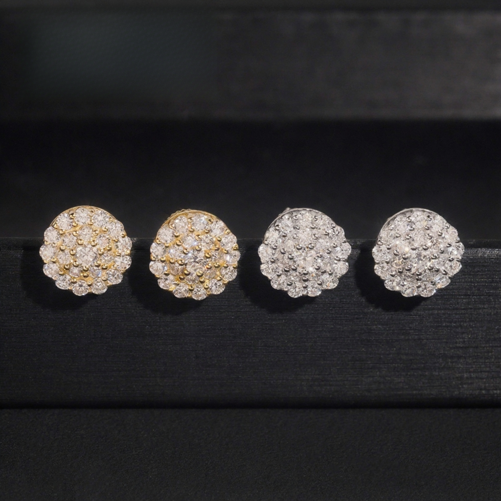 CUSTOM FLOWER DIAMOND EARRINGS