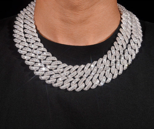 18mm Baguette Center Cuban Link Chain